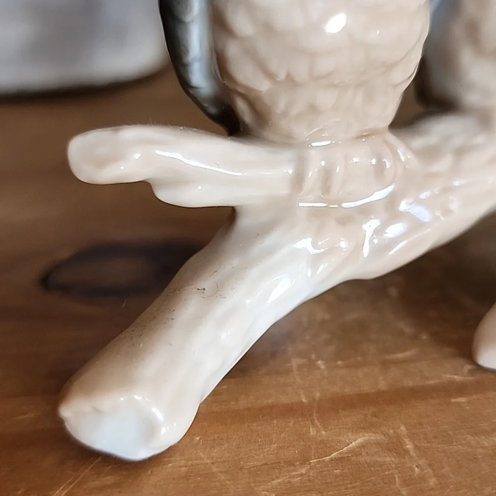 Vintage  Otagiri Three Wise Owls On Branch Figure - Picture 8 of 11